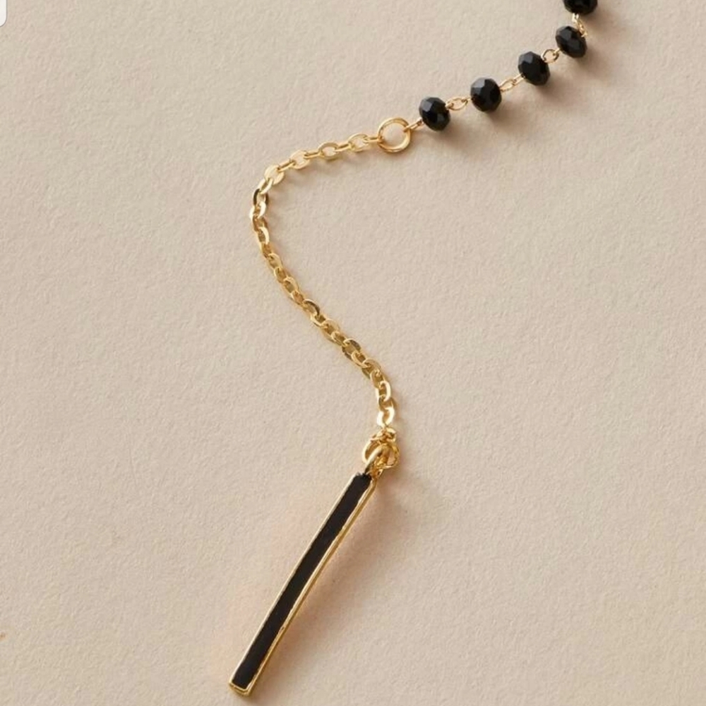 *Dina* Black Bead Long Necklace - Picture 5 of 5